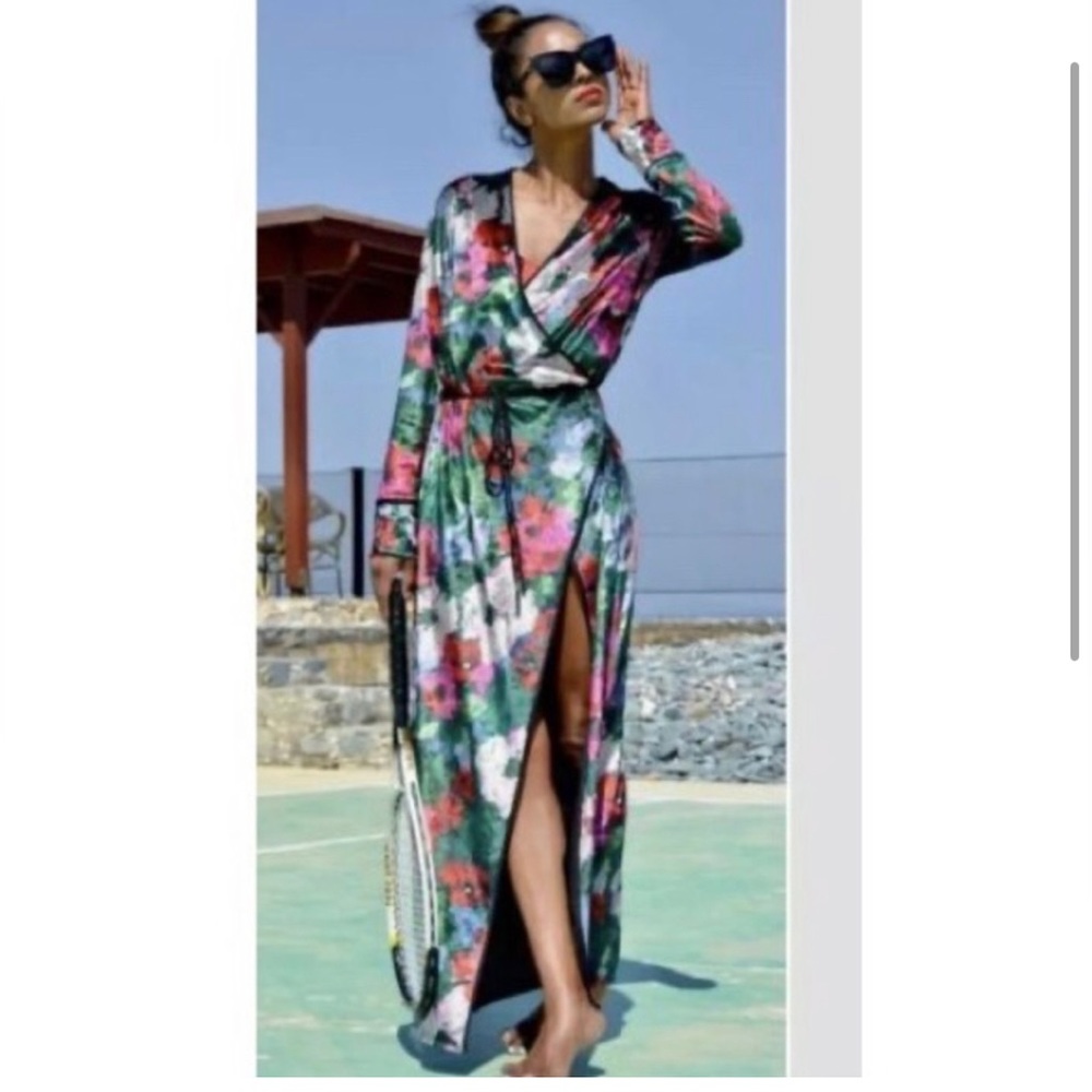 Floral Tropical Wrap Dress - Resort Wear NWOT